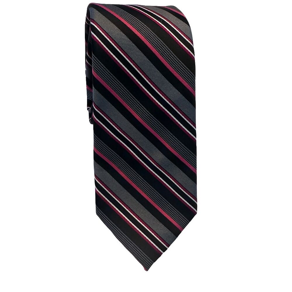 Apt 9 Multicolor Black Red Gray And White Striped Men's Niecktie 2,7"X 56,5"